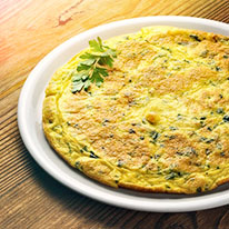 Frittata con Asiago Fresco DOP ed erbette spontanee di stagione